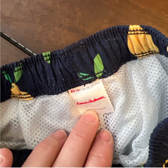 Hanna Andersson Navy Lemon Print Swimsuit 18-24M - Picture 4 of 5